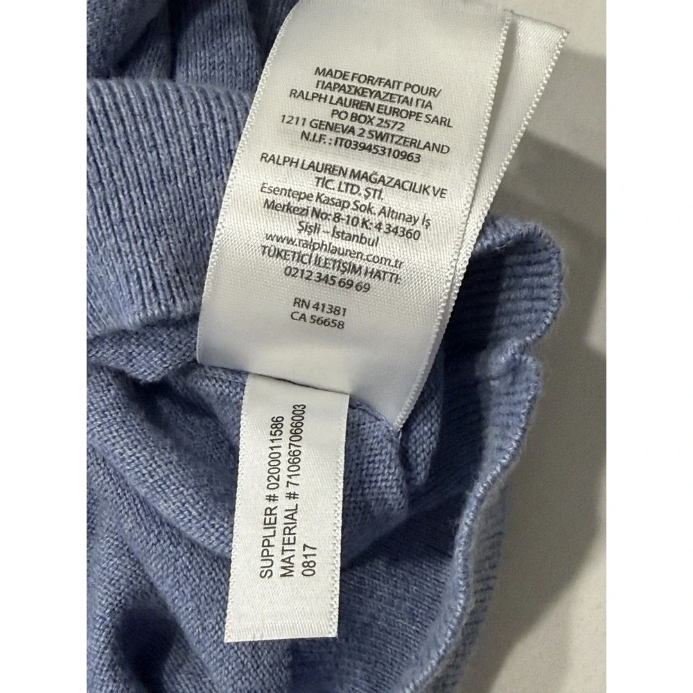 Polo Ralph Lauren Pima Cotton V-Neck Sweater Blue Mens XXL Pullover